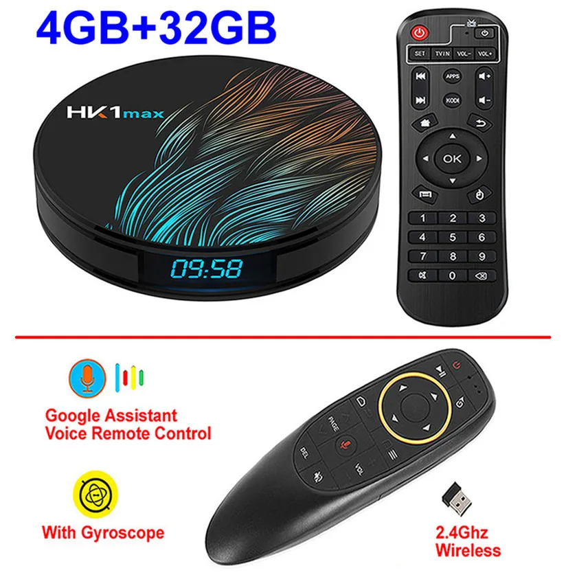 Android 9,0 смарт-ТВ коробка HK1 MAX RK3318 4 ядра, 4 Гб Оперативная память 128 Гб Встроенная память 2,4 г/5G двойной WI-FI USB3.0 BT4.0 3D 4K ТВ-приставка IPTV Set-top BOX - Цвет: 4GB 32GB add G10