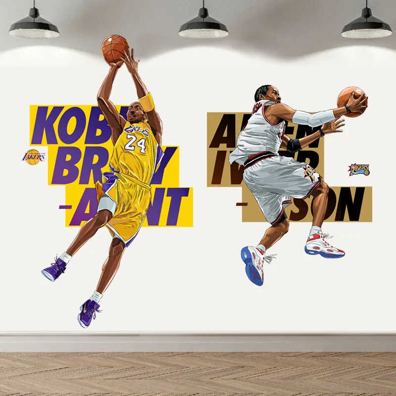Наклейки в виде баскетбольной звезды НБА Постер особой формы декоративные