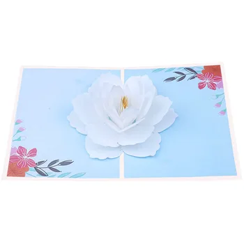 

3D Gardenia Jasminoides Flower Greeting Invitation Card Pop-Up Cards Birthday Anniversary Wedding Party Decor