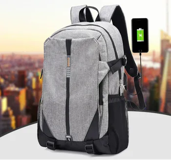 

New Casual Backpack Men's Solid Color Zipper Computer Bag Large Capacity Travel Student Bag