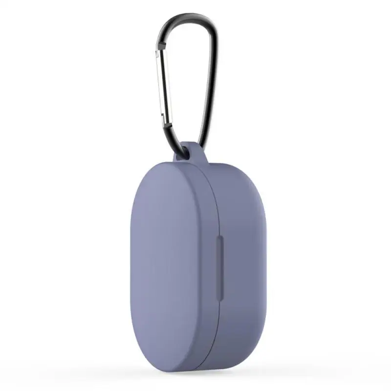 Redmi-Blue Силиконовый чехол для AirDots чехол для Xiaomi Bluetooth наушники защитный силиконовый чехол для Redmi Airdots с крючком - Цвет: Redmi-Blue