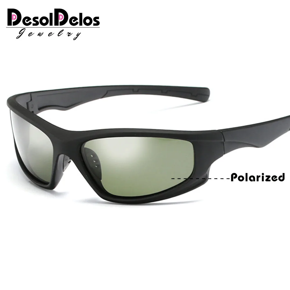 R02 green lens Новинка, поляризованные солнцезащитные очки, мужские, UV400, антибликовые, солнцезащитные очки, черная оправа из поликарбоната, для улицы, спортивные очки, De Sol Gafas P1045 - Цвет линз: R02 green lens