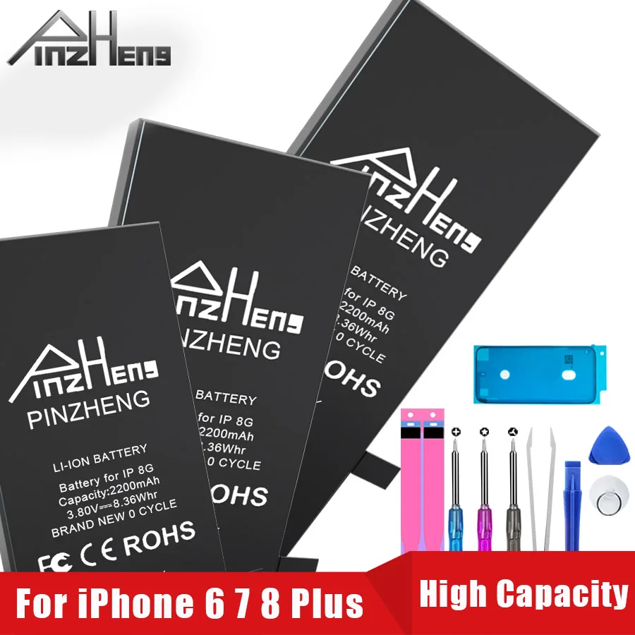 

PINZHENG 2200 mAh 3400 mAh High Capacity Battery For iPhone 6 7 8 Plus Replacement Bateria For iPhone 6 7G 8G Plus Batteries