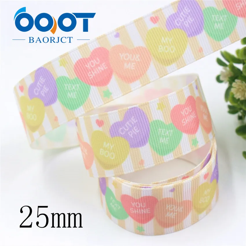 OOOT BAORJCT I-191007-2394, 38 мм, 10 ярдов любовь термотрансферные печатные корсажные ленты, Свадебная вечеринка украшения DIY материалы - Цвет: I-191007-2389