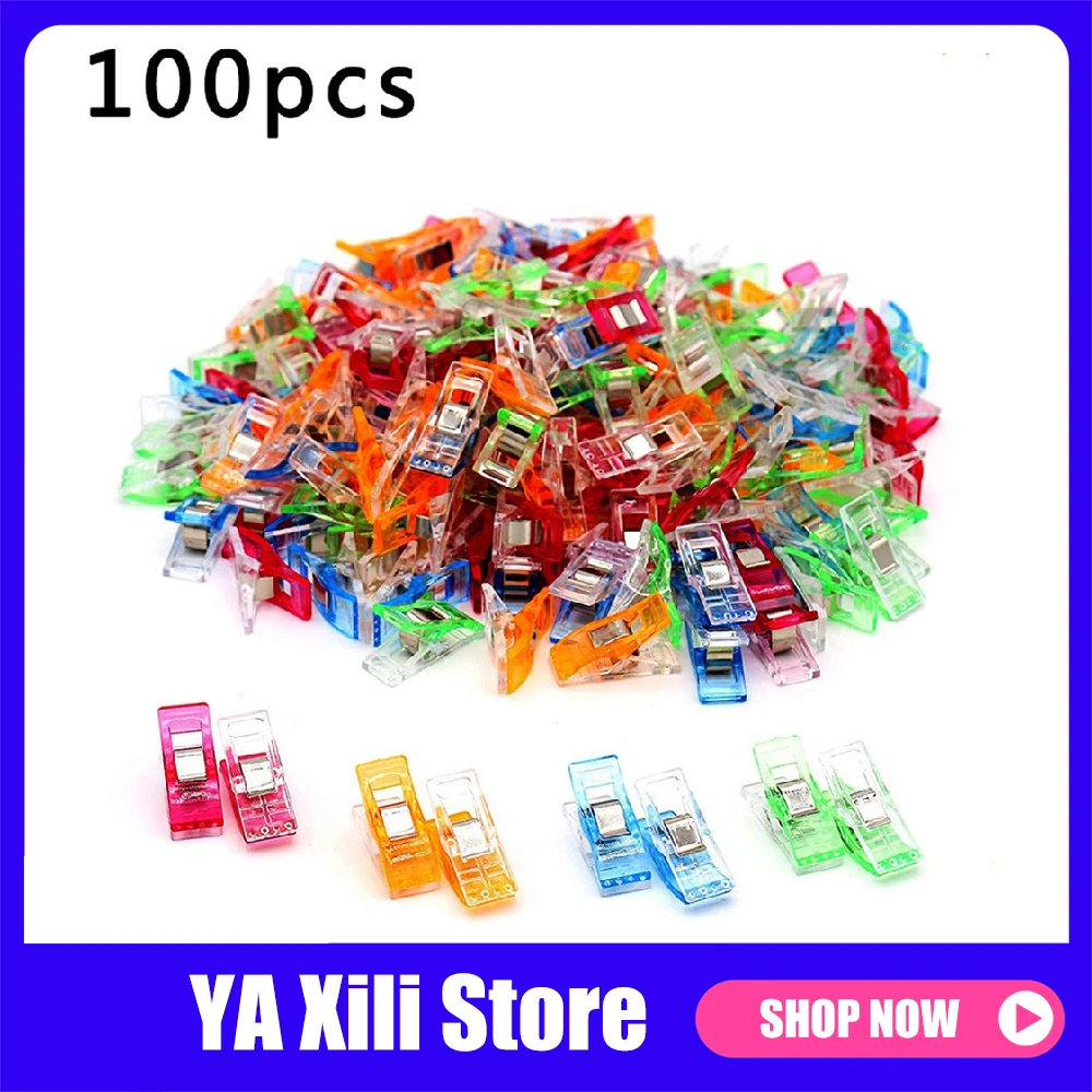 100 шт Красочные Швейные Ремесло одеяло вязка пластиковые зажимы пакет для