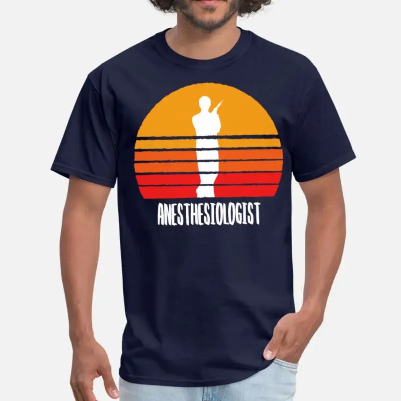 Men-Navy Blue Дизайнерская мужская футболка с анестезиологом из хлопка, футболка унисекс с круглым вырезом, большой размер 3xl 4xl 5xl, уличная одежда в стиле хип-хоп - Цвет: Men-Navy Blue