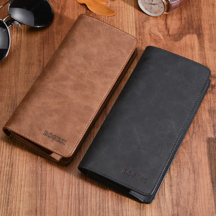 

New authentic men's retro PU leather wallet Korean version new frosted leather wallet male youth money bag tide