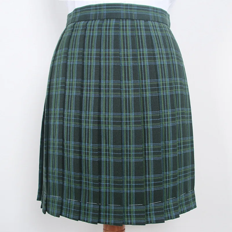 Skirt Японская Женская юбка с высокой талией, винтажная темно-синяя клетчатая юбка для девочек-подростков, Студенческая милая форма JK, плиссированная юбка, студенческий стиль - Цвет: Skirt