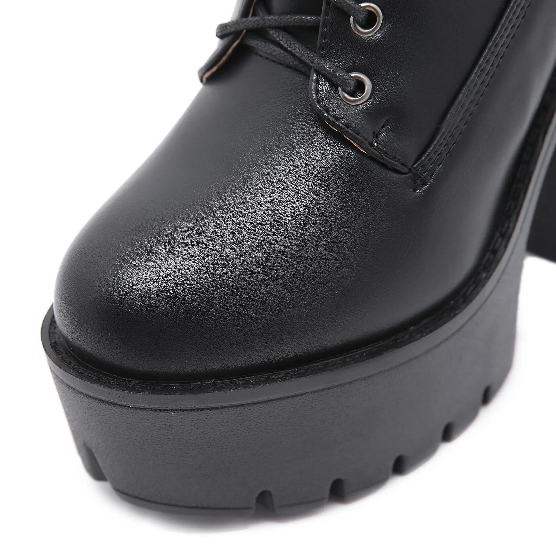 exy Metal sheets Black Ankle Boots Women Platform Soft Leather Autumn Winter Ladies Boots With Zipper Classic High Heels Shoes