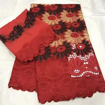 

7 yard Swiss lace fabric 2020 latest Dry lace embroidery African 100% cotton fabrics Swiss voile lace popular Dubai style 4L0535