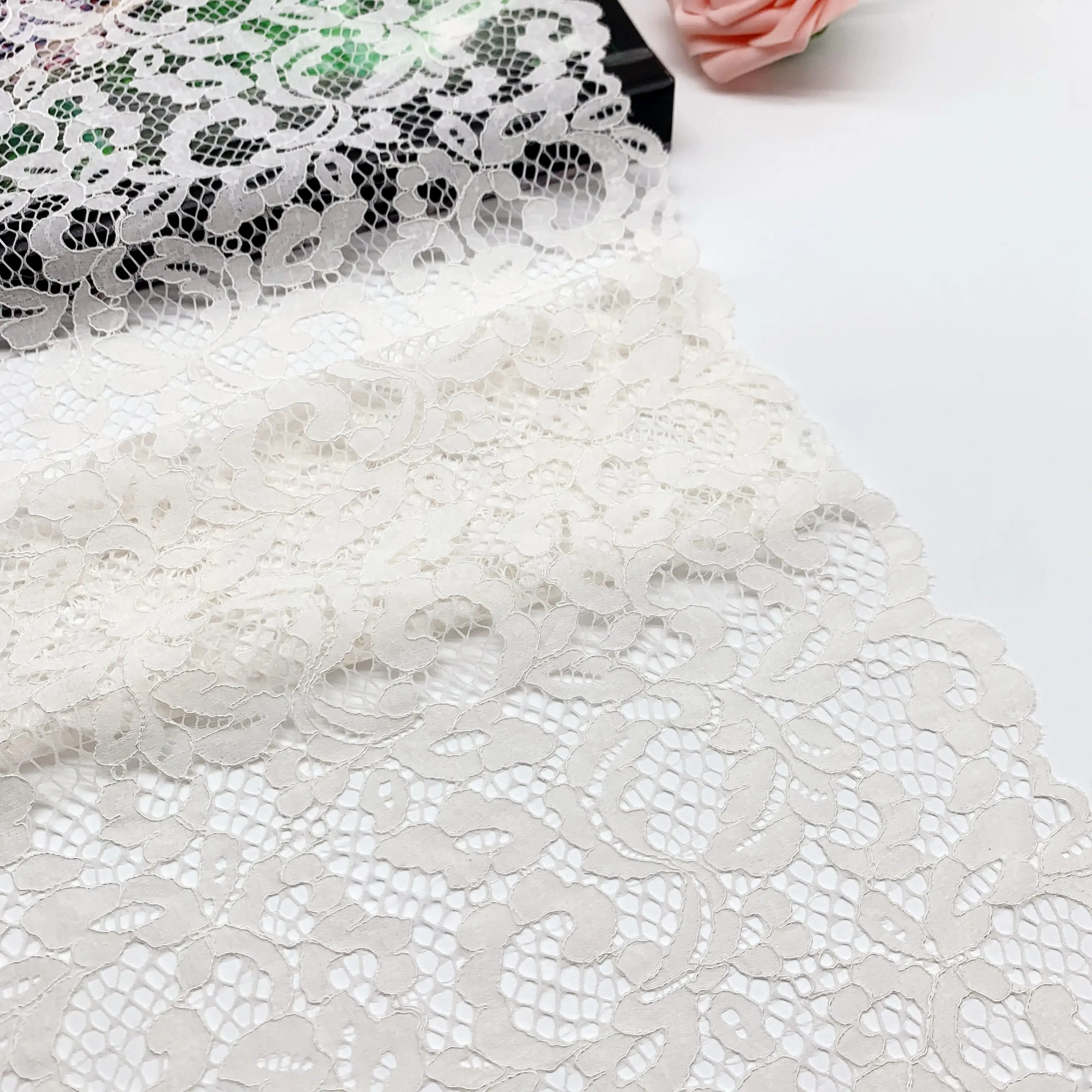 3y/lot Width 23cm White Non-Elastic Non-Stretch Lace 4