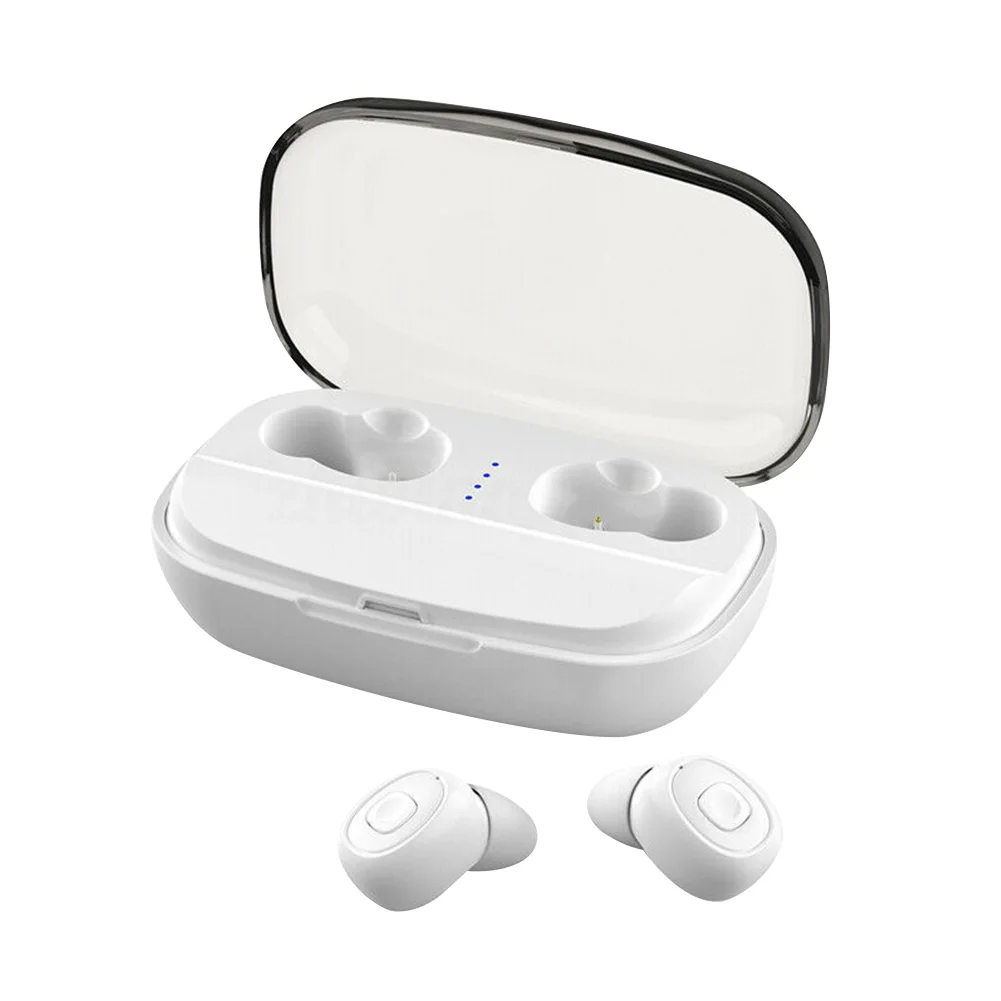 Белый Bluetooth 5,0 мини спортивные Стерео шумоподавление громкой связи с зарядным устройством HIFI музыкальный звук беспроводные наушники наружные портативные - Цвет: Белый
