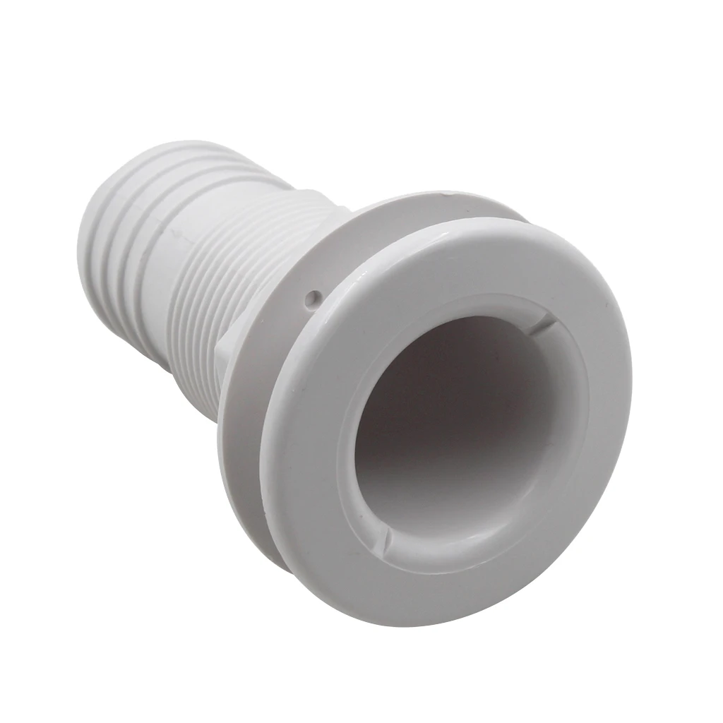 Boat White Marine Nylon Plastic Thru Hull Fitting Connector / Drain - Oxidation Resistance