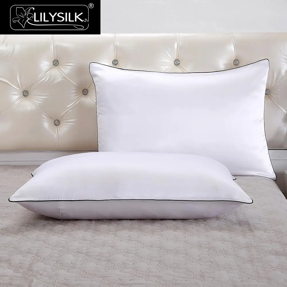 NEW LILYSILK 19 Momme Terse Silk Pillowcase for Hair and Skin With Piping Zipper 