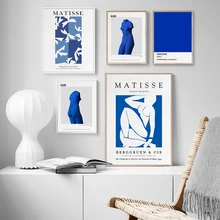 Yves-escultura abstracta azul desnuda, lienzo de exposición, póster Boho Matisse Pantone, arte de pared, Impresión de museo, imágenes de decoración del hogar