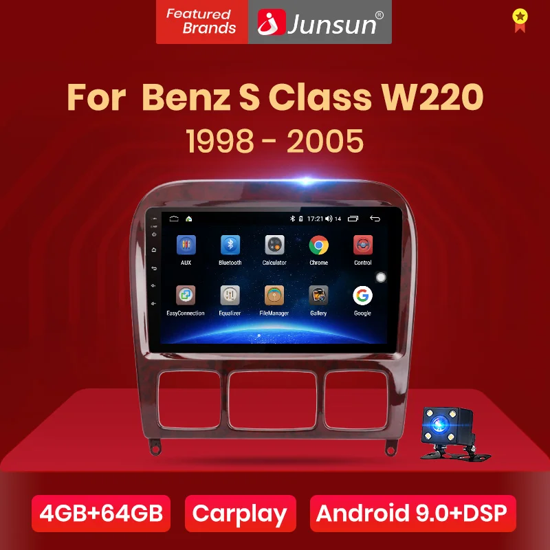 Junsun V1 4G + 64G Android 9 0 DSP для Mercedes Benz S Class W220 S280 S320 S350 S400 S430 S500 S600 1998-2005 автомобильное