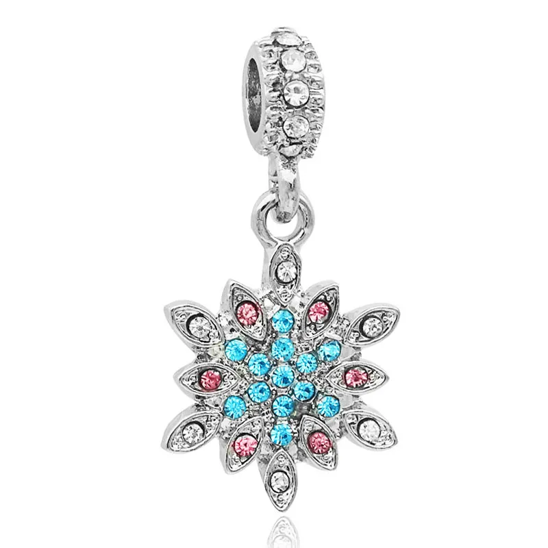 snowflake Зимний дропшиппинг 1 шт. Европейская Серебряная Рождественская елка Санта Тыква Снежинка бусина с зажимом Fit Pandora Charm Bracelet - Цвет: snowflake