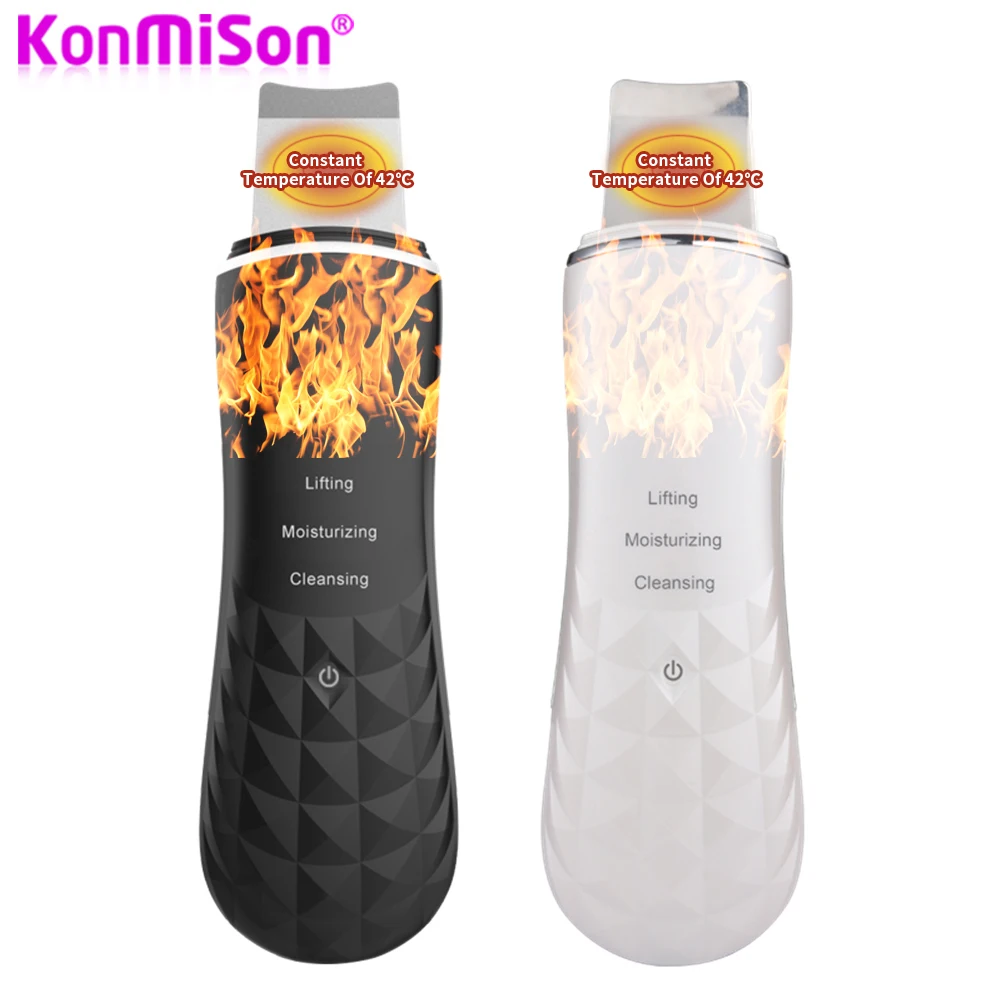 

Rechargeable Ultrasonic Face Skin Scrubber Facial Cleaner Peeling Vibration Blackhead Removal Exfoliating Pore Cleaner Tools