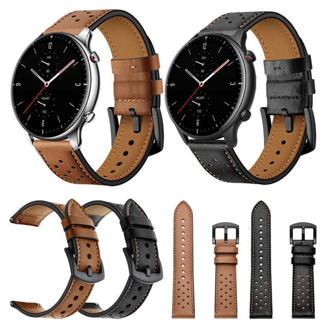 Correa de cuero para Xiaomi Huami Amazfit GTR 2 2e, pulsera de 47/42mm,  correa de reloj para Amazfit Stratos 3 2 Pace - AliExpress