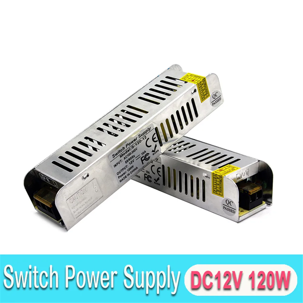 Одиночный выход Источник питания DC12V 10A 120 Вт СВЕТОДИОДНЫЙ Драйвер Трансформаторы AC-DC 12 В адаптер питания для CCTV Ленточные модули светильник монитор