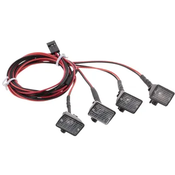 

4pcs RC Car Multi-Function Square LED Light with Lampshade for 1/10 RC Crawler Car HSP REDCAT Axial SCX10 Traxxas TRX-4