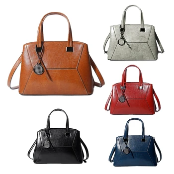 

JHD-Ladies Handbag Women Retro Leather Shoulder Bag Large Capacity Handbag Messenger Bag