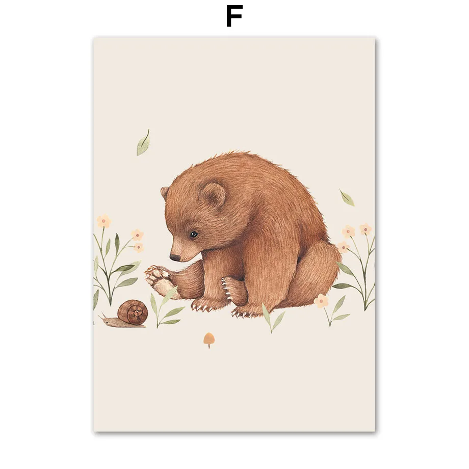 Deer-Rabbit-Squirrel-Bear-Hedgehog-Fox-Mouse-Wall-Art-Canvas-Painting-Nordic-Posters-And-Prints-Wall (8)