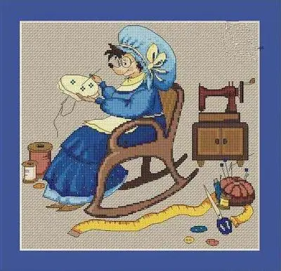 

tt Counted Cross Stitch Kit Stump house Handmade Needlework For Embroidery 14ct Cross Stitch Grandma of Cartoon Embroidery
