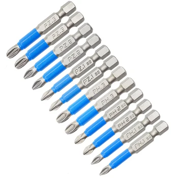 

Electric Anti Slip Electric Power Tools Repair Work Accessories Drill Screwdriver 50mm 25mm 10Pcs Magnetic Screwdriver Bit Set