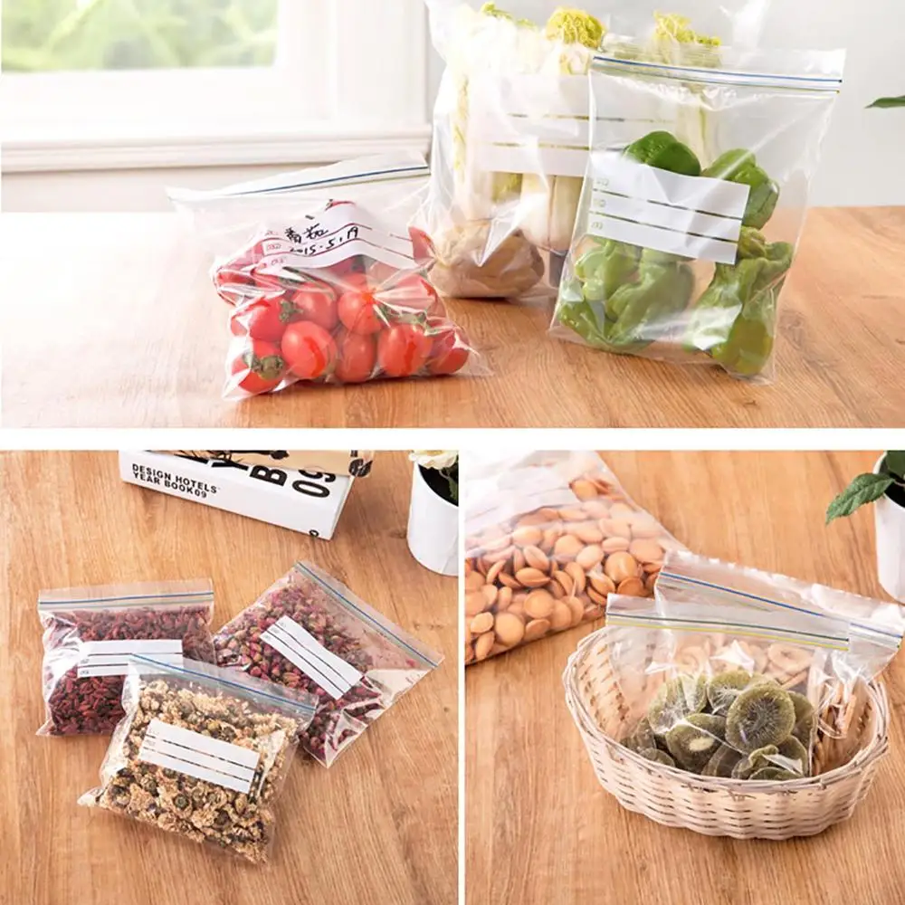 30pcs Large Kitchen Reusable Food Bag For Fruit Freezer Plastic Bags