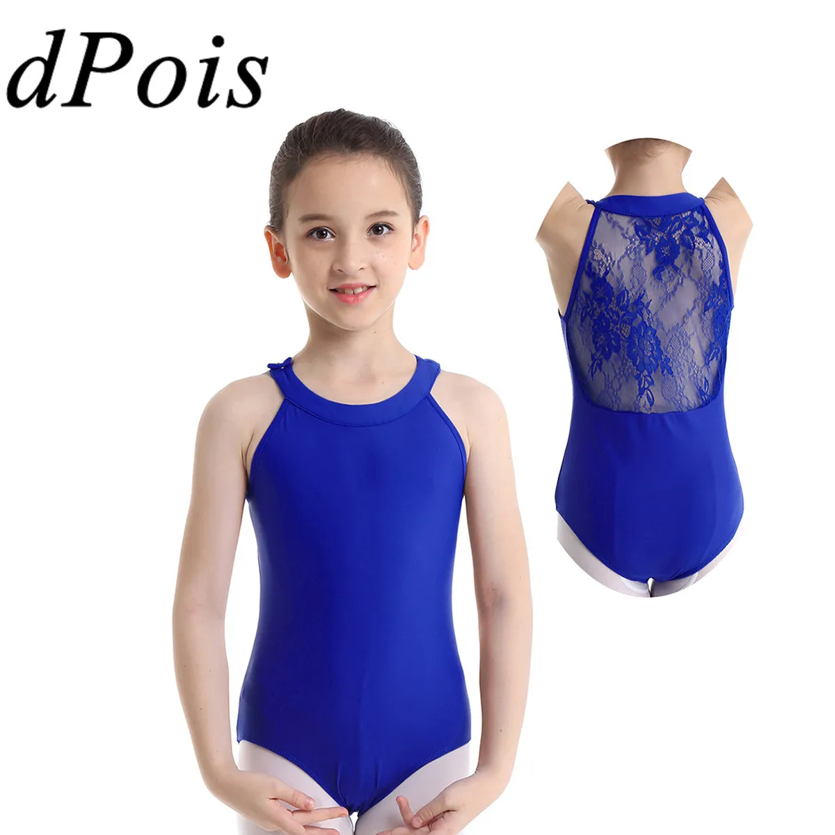 Kids Girls Swimsuit Costume Halter Floral Lace Ballet Dance Dress Gymnastics Leotard Jumpsuit Bodysuit Ballerina Stage Dancewear|Балет| |