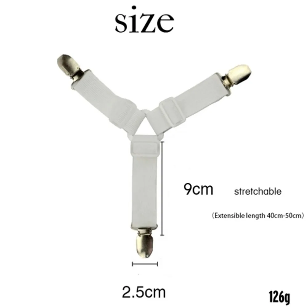 1/4 шт/набор трехконфорочный зажим держатель наборы листов полосы Регулируемая длина треугольники зажимы для матраца кровать застежки для простыни
