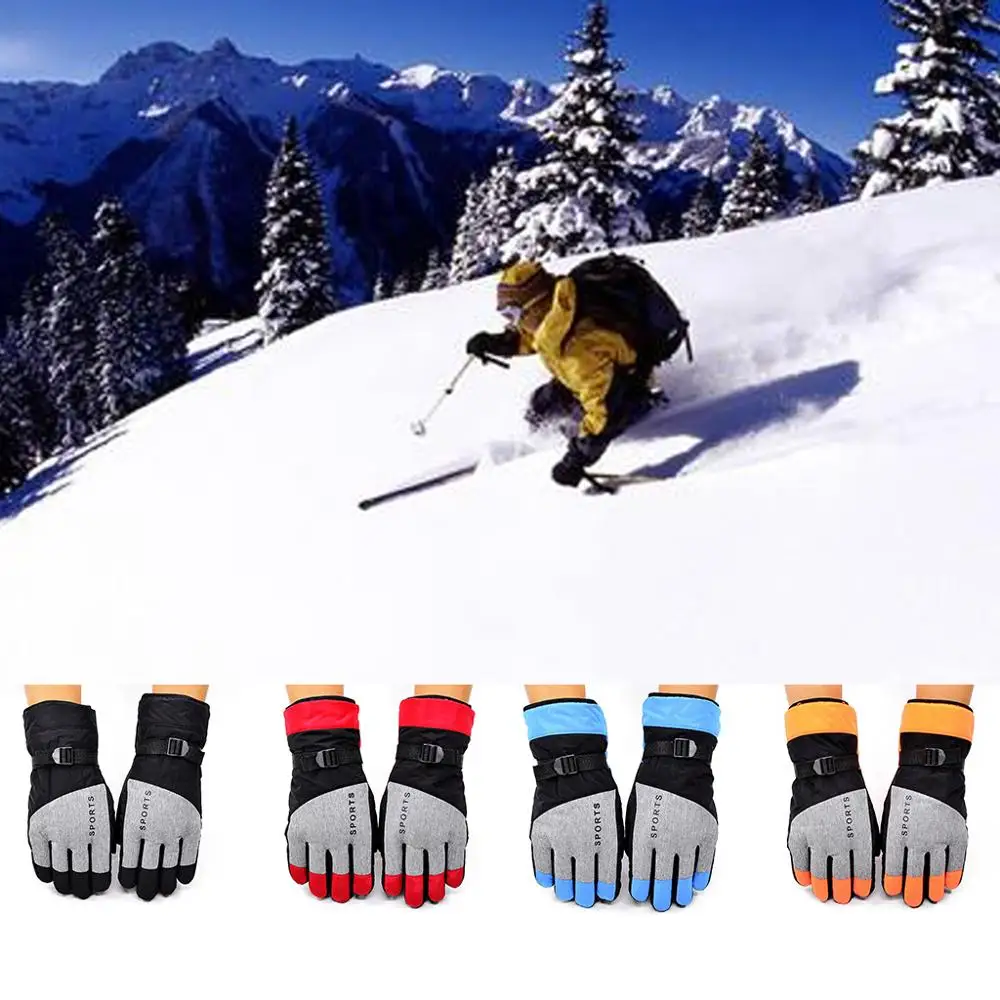 Модные мужские и женские лыжные перчатки, теплые уличные Нескользящие цветные зимние перчатки для верховой езды