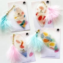 1х милая розовая Закладка в форме листа с кисточкой маркер страницы школьные канцелярские принадлежности для студентов подарок для детей