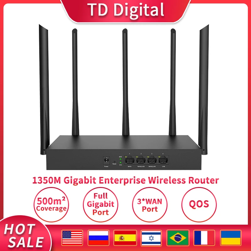 wifi repeater wireless signal booster TD W20E 1350m 11ac Dual Band Gigabit  Enterprise Wireless WiFi Router with 2.4G/5.0G High Gain Antenna  Computer&Office wifi repeater amplifier