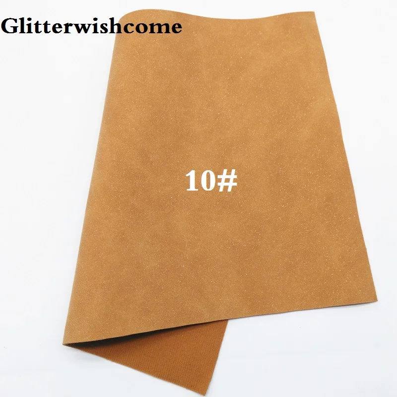 Glitterwishcome 21X29 см А4 Размер синтетическая кожа, замша кожа с блестками, искусственная из искусственной кожи Ткань Винил для бантов, GM036A - Цвет: 10