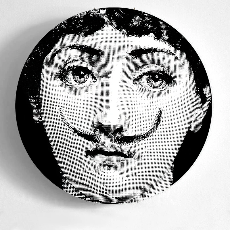 32 Топ Мода Milan rosenthal Piero fornasetti настенные тарелки цвет черный и белый иллюстрации подвесные блюда образец комнаты/дома/отеля украшения - Цвет: 32