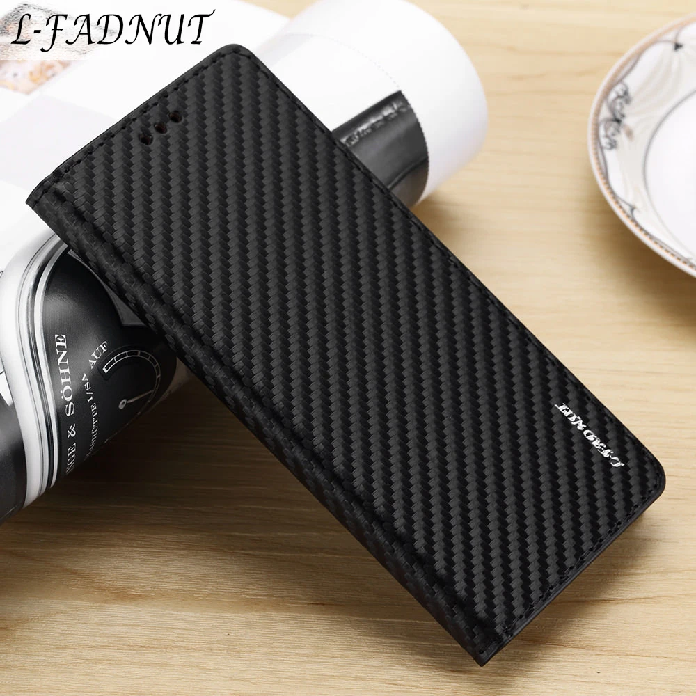 Кожаный чехол книжка из углеродного волокна для Samsung A51 A71 A50 A70 A41 A40 A30 A20E A20