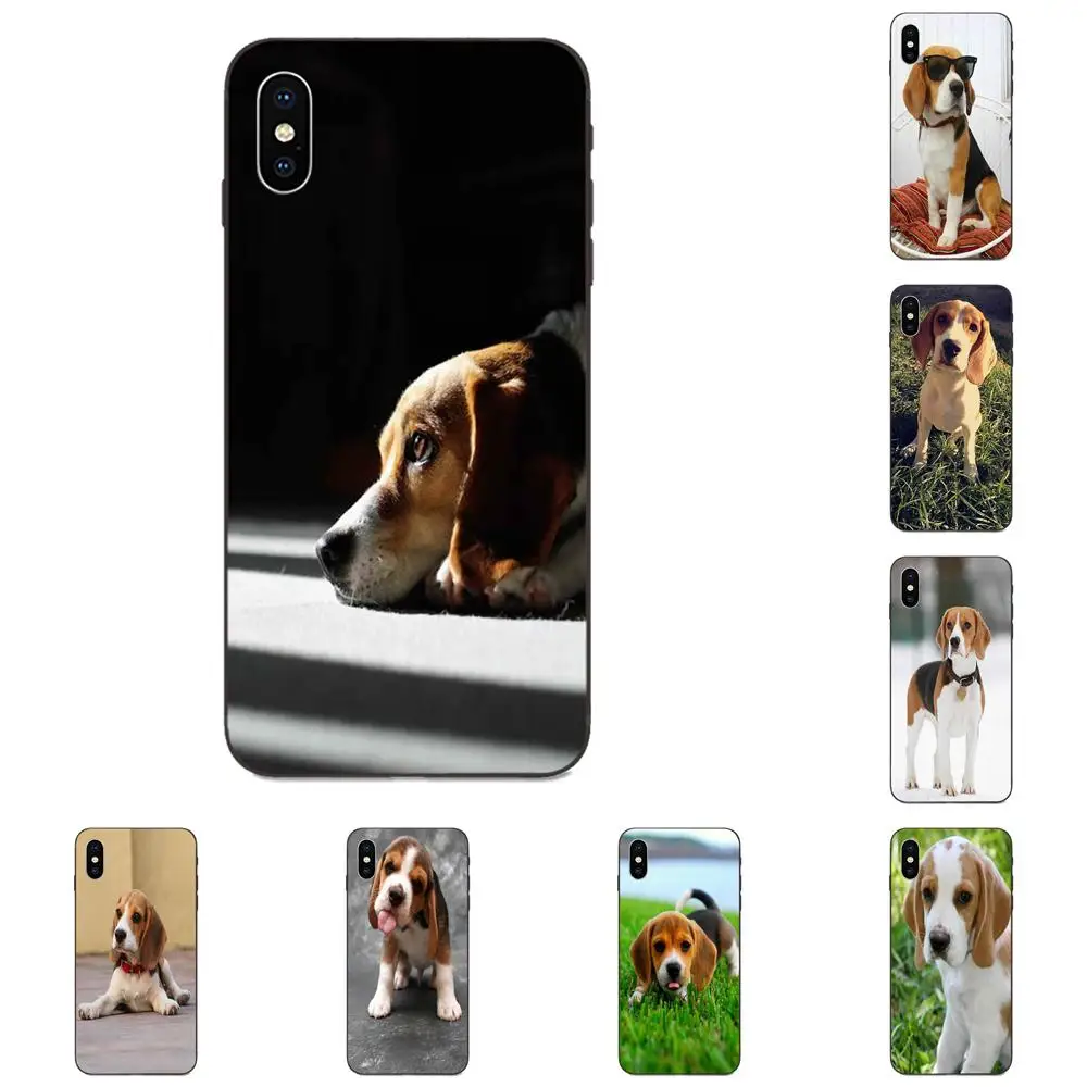 Мягкий Силиконовый ТПУ черный чехол для телефона Apple iPhone X XS Max XR 4 4S 5 5S SE 6 6S 7 8 Plus Beagle