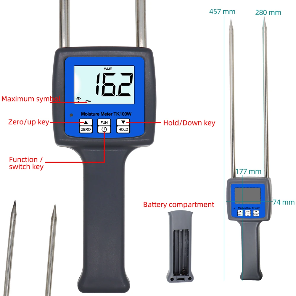 medidor de umidade profissional tk100w serragem madeira po higrometro 01