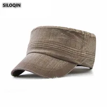 SILOQIN Регулируемый хлопок Ретро армейские кепки для мужчин осень зима качество модная плоская кепка Snapback Досуг Туризм Спортивная Кепка