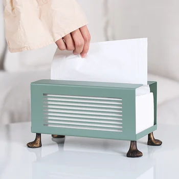 

Creative tissue box Nordic paper drawer simple household napkin box iron tissue storage box room decoration accessories