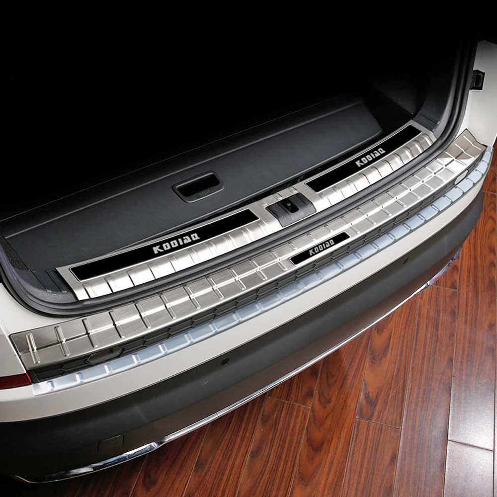 Stainless Steel Rearguards Rear Trunk Inner Outer Bumper Sill Plate Protector Guard Cover For Skoda Kodiaq GT 2016-2020
