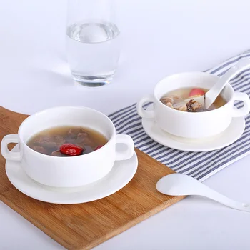 

Ceramic Bowl Stew Pot Ceramic Soup Pot Waterproof Stew Pot Stew Pot Soup Pot Steamed Egg Cup Bowl Dessert Tray Bowl Noodle Soup