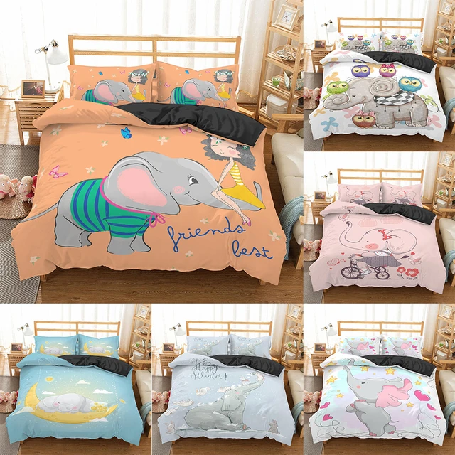 pink elephant bedding