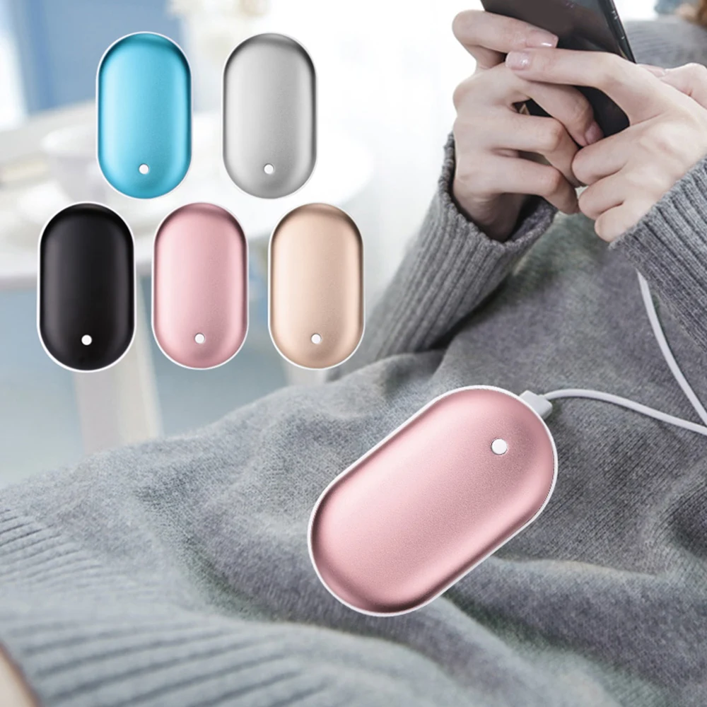 5200mAh 5V Cute USB Rechargeable LED Handheld Travel Electric Heater Practical Mini Long Life Pocket Heater Hand Warming