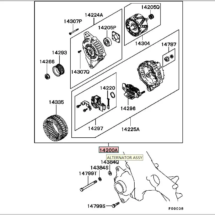 100A 2 шпильки генератор в сборе для Mitsubishi PAJERO MONTERO 6G72 6G74 6G75 III 3rd 2000,02-2006,12 MD370480