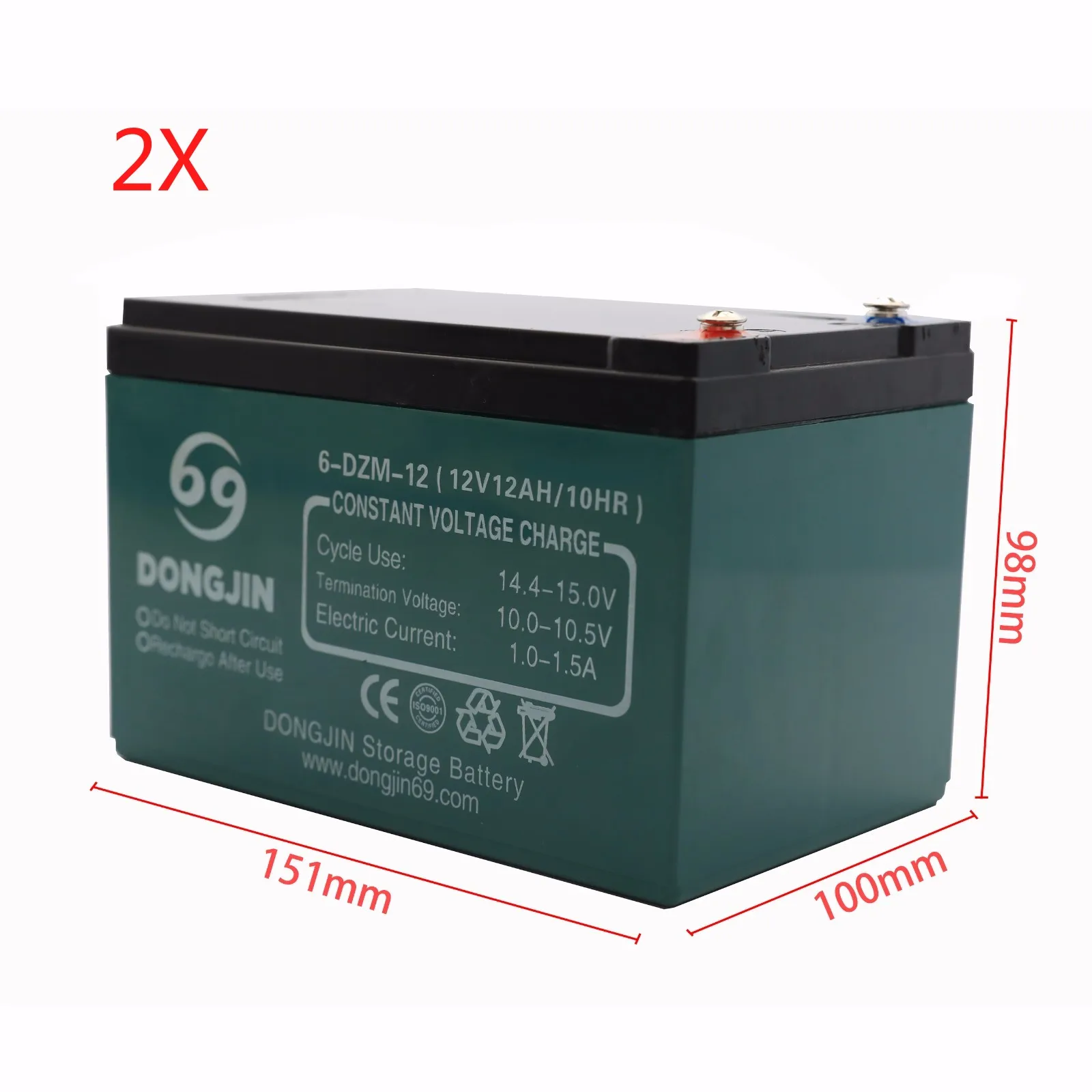 2 шт 6-DZM-12 12V 12Ah свинцово-кислотные Батарея герметичный AGM для электрического скутера велосипеда Go Kart мотоцикла ATV мобильности