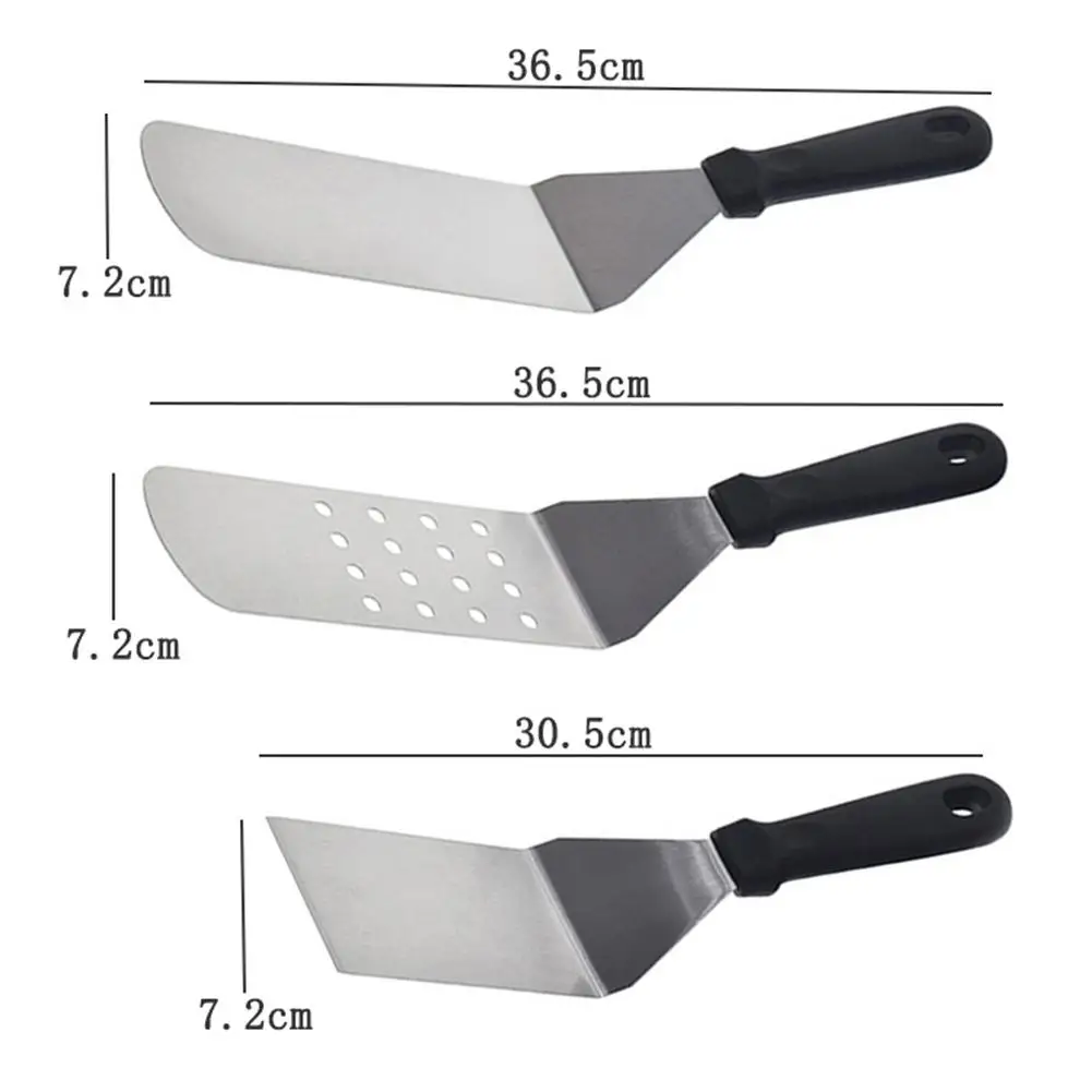 Stainless Steel Steak Fried Shovel Leaky Spatula Pizza Peel Spade Kitchen Tool BBQ Gadget