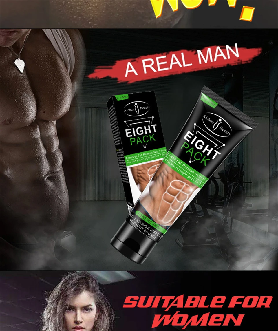 Men Stronger Muscle Eight Pack Cream 80g Fitness Belly Burning Muscle Body Fat Burning Reducing Gel Abdomen Weight Loss Products